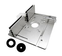 Aluminium Router Table Insert Plate, 2 in 1 Woodworking Benches Router Flip Plate with Miter Gauge Fence Sliding Brackets for Trimming Engraving