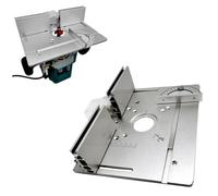 Aluminium Router Table Insert Plate, 85x85mm and 70x60mm 2 in 1 Woodworking Bench Flip Board with Sliding Ruler for Electric Routing Trimming Machine