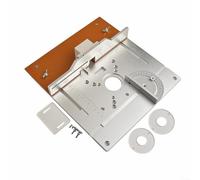 Aluminium Router Table Insert Plate for Wood Milling with Flip Board and Miter Gauge, 24.5x24cm Silver and Orange, 3-Piece Set for Woodworking and Table Saw