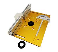 Aluminium Router Table Insert Plate w/Miter Gauge Guide and Profile Fence Sliding Brackets for Woodworking Benches Table Saw Woodworking Tools(Gold-A)