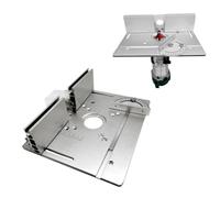 Aluminium Router Table Insert Plate, Woodworking Benches Router Flip Plate with Miter Gauge Guides for Electric Routing Trimming Machine, Multifunctional Trimming Engraving Table