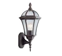 Traditional Outdoor Wall Lantern In Rustic Brown