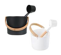 Aluminium Sauna Bucket Set 1/2 Pieces - Aluminium Sauna Bucket, Finnish Sauna Kit | 7 Litre Finnish Sauna Water Bucket with Handle Spoon Set