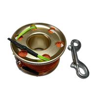 Aluminium Scuba Diving Finger Spool Reel with Stainless Steel Snap Bolt Clip DIY Equipment for Cave, Wreck,Drift Diving(Gold 20M Round Line)