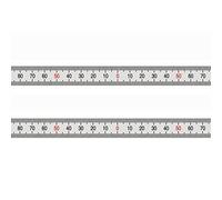 Aluminium Self Adhesive Measure Ruler, 9.5mm Width Silver Metric Scale Miter Track Tape, Scale Ruler Tape (150-0-150mm Middle), 300mm Length, 2 Pcs