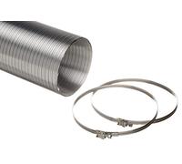 Aluminium Semi Rigid Flexible Ducting Hose 3.0 Metre with 2 x Jubilee Clips for 150mm Spigot