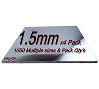 Aluminium Sheet Plate 1.5mm 1050 grade - Multiple Size's & Pack Qty's - 100mm x 100mm x 1.5mm-4Pk