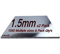 Aluminium Sheet Plate 1.5mm 1050 grade - Multiple Size's & Pack Qty's - 250mm x 150mm x 1.5mm-2Pk