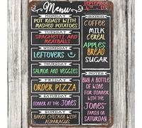 Aluminium Sign Chalkboard Style Weekly Food Menu Board Tin Wall Poster Decor Funny Retro Bar Coffee Club Pub Gift 8"x12"