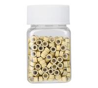 Aluminium Silicone Hair Extension Beads 500pcs Hair Braiding Tubes Microrings for All Hair Types Black Dark Brown Brown Light Brown Beige (Off-white (13#))