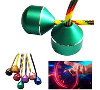 Aluminium Skill Finger Toys - Two-Bead Toy for Stress Relief & Dexterity Training, Finger Yo-Yo Stress-relieving Portable Finger Exercise Tool for Adults & Teens (Random Colour Paracord) (green)