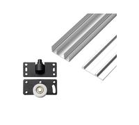 Aluminium Sliding Door Track Kit 300cm/9.8ft - Black, Easy Install for Glass Wardrobe & Cabinet Doors - Ideal for Home & Office Spaces, Durable & Stylish Solution