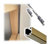 Aluminium Sliding Door Tracks with Soft Close Fittings, Side Mounting Accessories for Wardrobe, Pergola, and Garage Door Installation