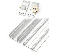 Aluminium Sliding Wardrobe Door Track Kit with Quiet WheelsMultiSize 4.59ft (140cm) Hardware for Closets & Sliding DoorsEasy Install Durable Modern Design