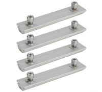 Aluminium Solar Panel Rail Connector for PV Module Mounting System, Adjustable T-Shaped Profile Clamp with 0-1 cm Range, Silver Finish for 2 cm Wide Rails(4pcs)