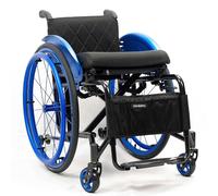 Aluminium Sports Wheelchair Lightweight Foldable All-Terrain Wheelchair with Adjustable Footrest and Seat Height, Handbrakes for Adults The Elderly(Blu,40cm)