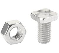 Aluminium Square Head Nuts & Bolts (Pack 20) - GH004, Silver