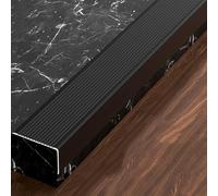 Aluminium Stair Edge Trim, L-Shaped Transition Strip, Indoor & Outdoor Protector For Step(Black,7cm/2.75in)