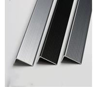 Aluminium Stair Nosing Edge，Grooved Rubust Trim Step，Easy to Clean，Step Edge Trim, Children to Walk The Stairs Safely(Gray,90cm L 50mm*30mm)