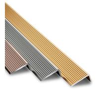 Aluminium Stair Nosing Edge,Vinyl Anti-Slip Stair Nosing,Step Nose Edging | Can Be Cut,Self Adhesive Corner Guardss For Walls,Outdoor Indoor Staircases Pads Help Elderly(Gold,90cm L 70mm*30mm)