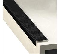 Aluminium Stair Nosing, L 90-140cm Anti-Slip L-Shaped Stair Edge Trim, W 4 x H 2 cm Indoor Outdoor Stair Edge Protector(Black,140cm/55in)