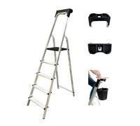 Aluminium Step Ladder & Tool Tray, Lightweight,Portable, Platform Steps, 3 4 5 Step,Ideal for Trade & DIY,Load capacity of 125KG (5-Step-Tool Tray)