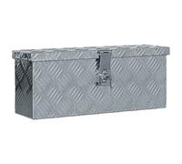 Aluminium Storage Box 48.5x14x20 cm Silver Lockable Tool Case - Corrugated & SS