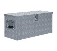 Aluminium Storage Box 80x30x35cm Silver Lockable Corrugated Aluminium Box 2Keys