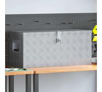 Aluminium Storage Box 80x30x35cm Silver Lockable Stainless Steel Trim 7.6kg Pro