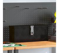 Aluminium Storage Box Black 50x15x20.5cm Rustproof Lockable Toolbox with 2 Keys