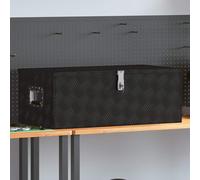 vidaXL Storage Box Black 90x47x33.5 cm Aluminium Storage Chest Blanket Box