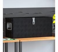Aluminium Storage Box Shiny Black 80x30x35cm Stainless Steel Handles Lock 2Keys