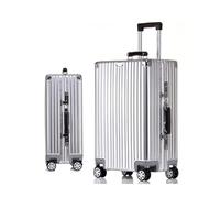Aluminium Suitcase Carry on Luggage Hard Shell Trolley Suitcase without Zip | Silver Hard Case Travel Suitcase with Wheels,suitcase large,hard shell large suitcase,large lightweight suitcase,xl suitcase