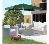 Aluminium Sun Umbrella Parasol Patio Garden Rectangular Tilt 2M x 1.25M Outsunny Green One Size