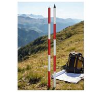 Aluminium Survey Pole 2/3/5 Meters, Red Adjustable for Land Surveying, Road Construction & Site Setting Out(500cm/16.4ft)