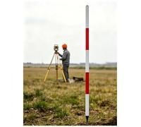 Aluminium Survey Pole, Measuring Rod, Detachable Centering Rod, Surveying Range Pole for Site Survey, Construction Marking and Engineering Measuring Work