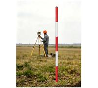 Aluminium Survey Pole, Measuring Rod, Detachable Centering Rod, Surveying Range Pole for Site Survey, Construction Marking and Engineering Measuring Work