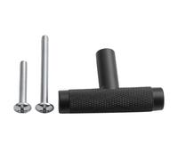 Aluminium T Bar Cabinet Handles, Knurled Drawer Knobs for Kitchen Cupboard Doors, Modern Textured Grip with M4x25mm Screw, 12mm Diameter