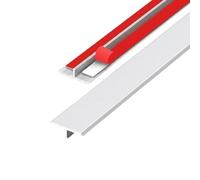 Aluminium T-Molding Floor Transition Profile, Self-Adhesive T-Profile Door Threshold Divider for Laminate, Wood, and Tile Flooring Gaps, Durable Metal Gap Cover(Silver,W2cm*H0.7mm*L0.9m)