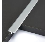 Aluminium T-transition strip, 3pcs 1m crimp stripFloor edge stripCrimp stripTile threshold stripExtremely narrow over door joint strip(Matte silver.,6mm*1m)