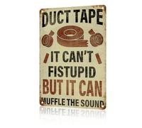 Aluminium Tin Sign Duct Tape It Can't Fix Stupid But It Can Muffle the Sound Tin Sign for Home Kitchen Decor Yard Garden Outdoor 12×8 Inch