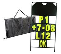 Aluminium Track Day Pit Board With Storage Bag & Race Letter Pack - Yellow - Motor Racing Motor Sport Car Motorcycle Motocross Karting Race Track 150x75cm