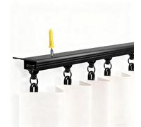 Aluminium Track System, 90° Corner Bend, Ceiling Mount Rail Set, 70-600cm Adjustable Shower Rod for Room Divider, RV, L/U S Bay (Black, 520cm - 4 x 130cm)