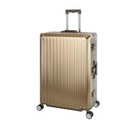 Aluminium Travel Suitcase Hard Shell Suitcase Trolley Suitcase Hand Luggage Telescopic Handle TSA, 4 Wheels, gold, Großer Koffer XL, Suitcase