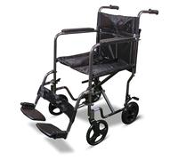Aluminium Travel Transit Chair - Lightweight Foldable Wheelchair with Padded Armrests and Adjustable Footrests (Hammered)