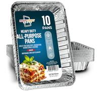 Aluminium Trays Large, 32x26x7cm, Extra Heavy Duty Disposable Foil Pans For Baking, Roasting & Chafing, Deep Tin Foil Bakeware, Steam Table Tray, Cookware, Food Prepping, Cake & Oven Pan (10 Trays)