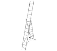 Aluminium Triple Extension/Combination Ladder | 2.5m / 8.2ft to 5.3m / 17.4ft Extendable Height | EN131 Professional & TÜV Tested | Heavy Duty Trade & DIY Ladder | 5-Year Warranty (EXT3X9-H)