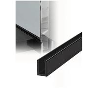 Aluminium U Channel for 6/8/10/12 mm Glass, 15 mm Shower Screen Trim | 1 mm Wall with Cut-to-Fit Length for Fixed Panels, Wet Rooms and Bathroom Partitions(Black-8 mm,L-90 cm)