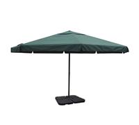 vidaXL Aluminium Garden Parasol with Portable Base Outdoor Umbrella White