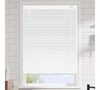 Aluminium Venetian Blind 1 Inch Blinds No Drill No Tools Curtains Mini Horizontal Windows Treatment Shutters 60 80 90 100 120cm for Home Kitchen Office Windows Blackout Curtains(White)